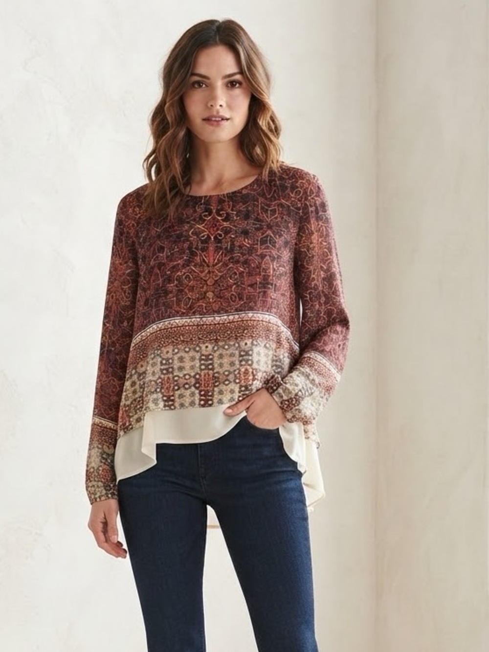 Fourteenth Place Brown Blouse